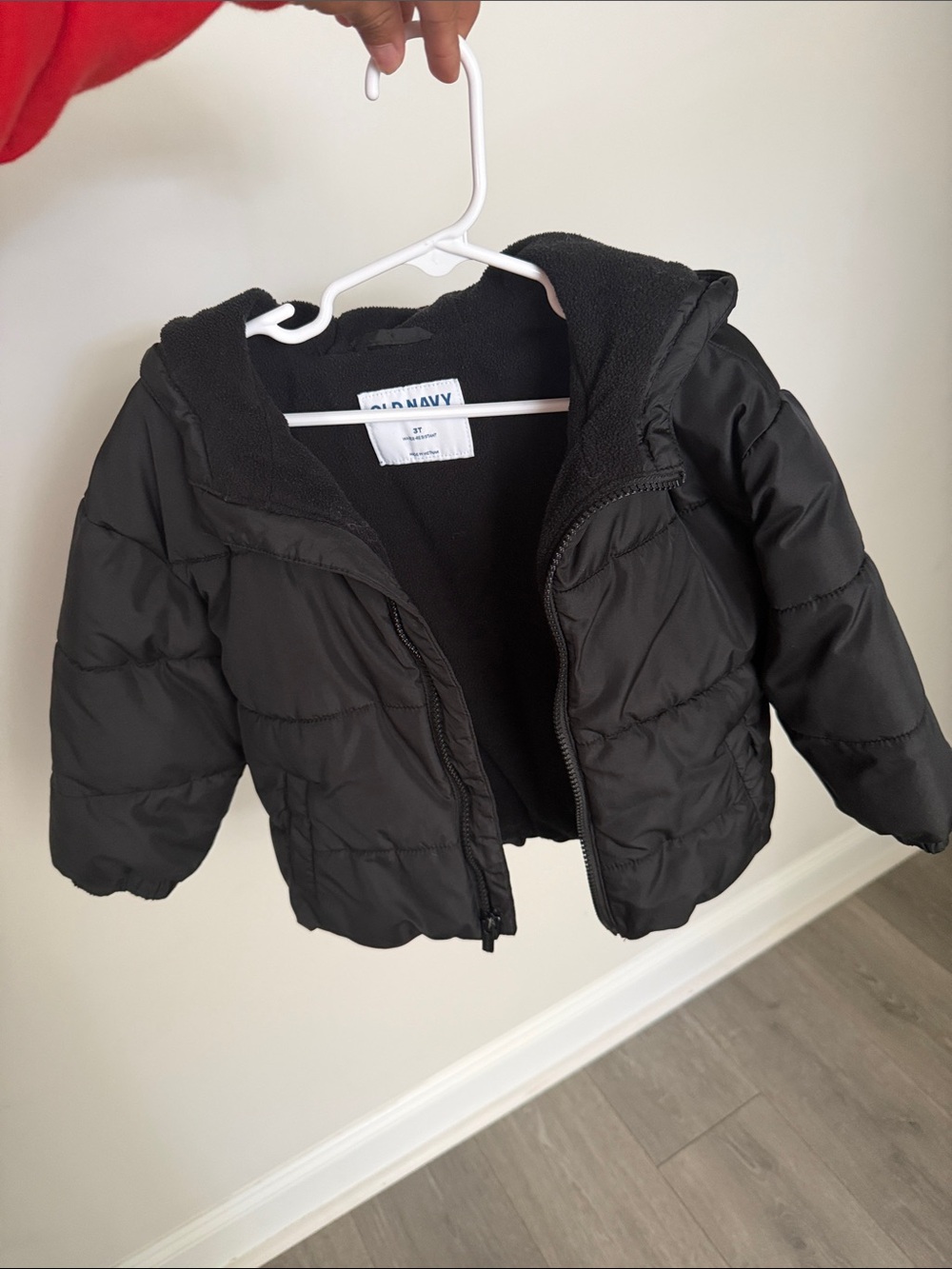Old Navy Black Puffer Jacket with Hood for Kids